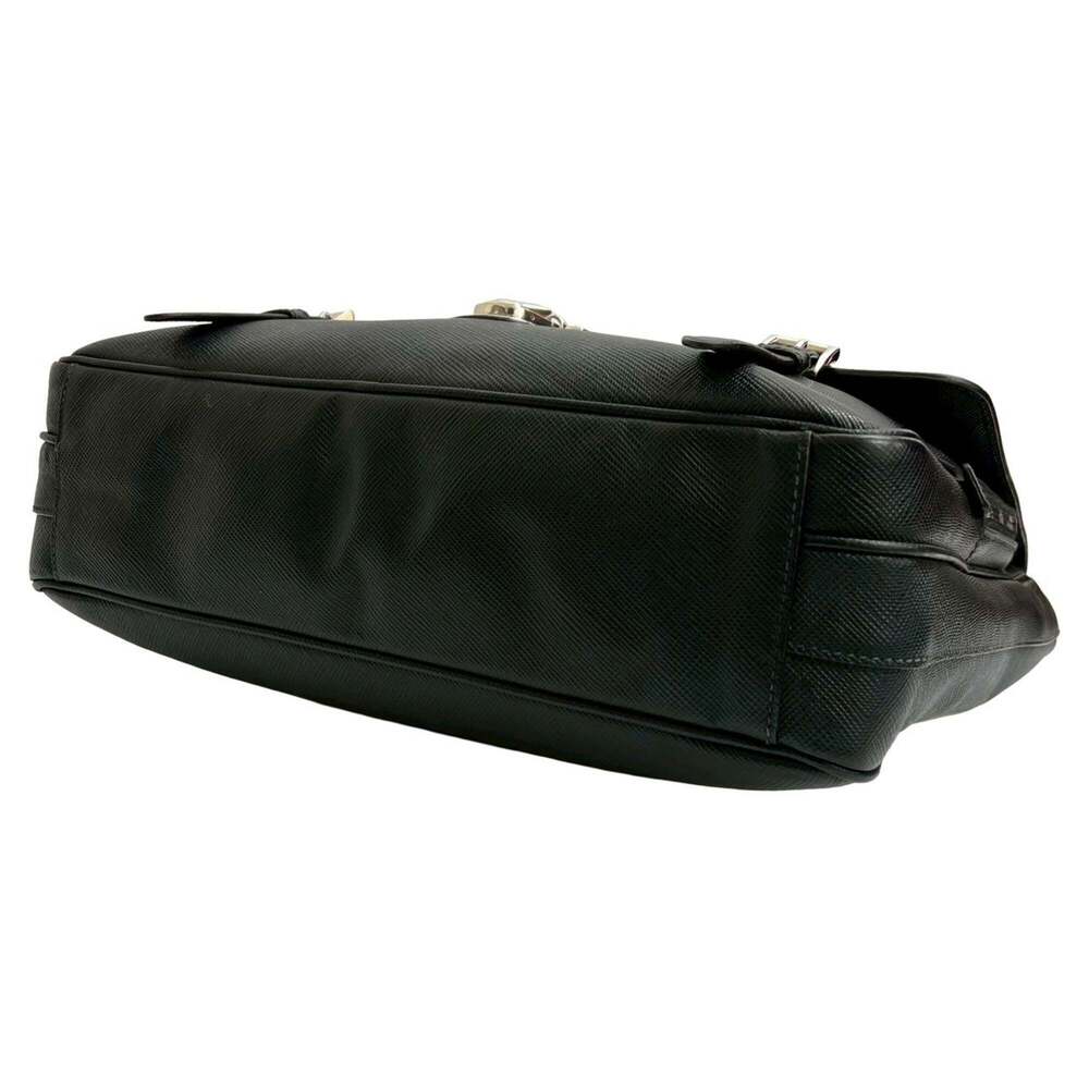 PRADA Black Leather Saffiano Shoulder Bag - Picture 8 of 10